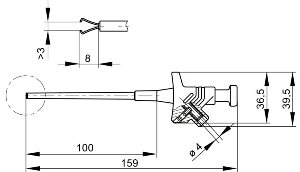 Elastyczny chwytak pazurkowy z gniazdem 4mm, Hirschmann KLEPS 30 SW (czarny), Nr. 1