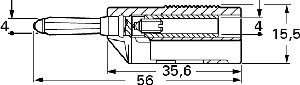 Izolowany wtyk 4mm z dodatkowym gniazdem 4mm, Hirschmann BSB 20 SW (czarny), Nr. 10 