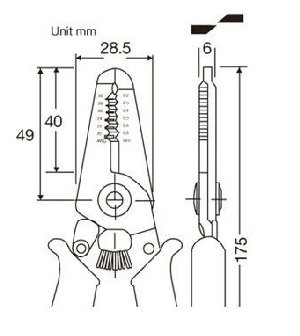 Ręczne szczypce do ściągania izolacji, PIERGIACOMI CSP-30-2  0,5 - 6,0 mm² (20 – 10 AWG)